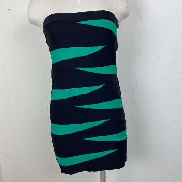 Joyce Leslie Black & Green Bodycon Dress Large - Picture 1 of 6